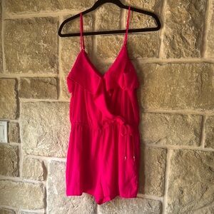 Vibrant Pink Ruffle Romper